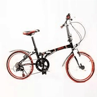 WAGEI 6 Gears Foldable Adult Bicycle Red