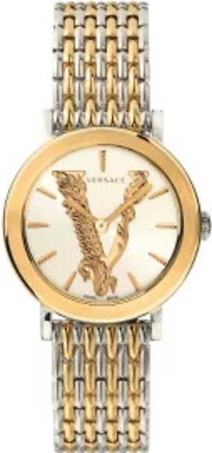 Versace Virtus  Two-Tone Stainless Steel White Dial  Quartz Watch for Ladies - VEHC00719