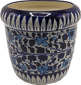 Blue Pottery Flower Pot
