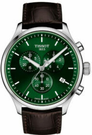 Tissot Chrono XL Classic Brown Leather Strap Green Dial Chronograph Quartz Watch for Gents - T116.617.16.091.00