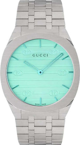 Gucci 25H Silver Stainless Steel Whit...