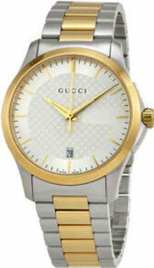 Gucci G-Timeless Two-tone Stainless Steel Silver Dial Quartz Watch for Gents- GUCCI YA126474