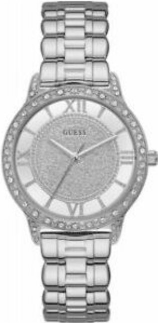 Guess Ethereal Silver Stainless Steel Silver Dial Quartz Watch for Ladies - Guess W 1013L1