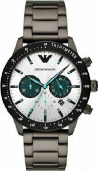 Emporio Armani Gunmetal Stainless Steel Multicolour Dial Chronograph Quartz Watch for Gents - AR11471