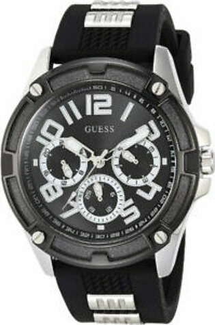 Guess Delta Black Silicone Strap Black Dial  Quartz Watch for Gents - GW0051G1