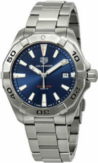 Tag Heuer Aquaracer Silver Stainless Steel Blue Dial Quartz Watch for Gents - WBD1112.BA0928