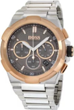 Hugo Boss Supernova Silver Stainless Steel  Grey Dial Chronograph Quartz Watch for Gents - 1513362