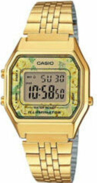 Casio Illuminator Gold Stainless Steel Gray Dial Quartz Watch for Ladies - CASIO LA-680WGA-9CDF