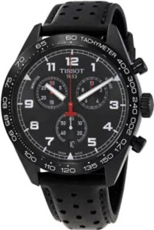 Tissot PRS 516 Black Leather Strap Black Dial Chronograph  Quartz Watch for Gents - T131.617.36.052.00