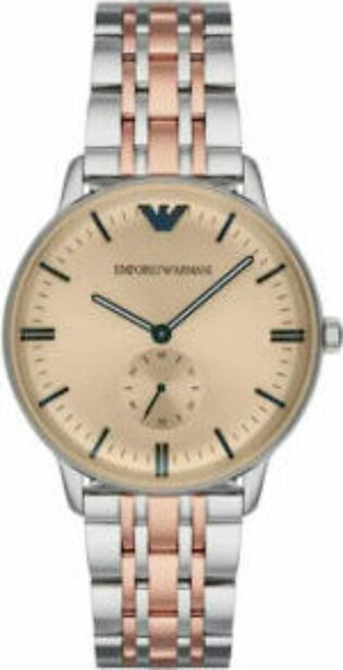 Emporio Armani Classic Two-Tone Stainless Steel Light Brown Dial Quartz Watch for Ladies - AR2070