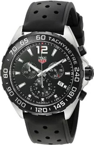 Tag Heuer Formula 1 Black Silicone Strap Black Dial Chronograph Quartz Watch for Gents - CAZ101K.FT8024