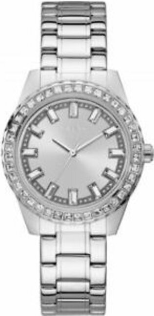 Guess Sparkler Silver Stainless Steel Silver Dial Quartz Watch for Ladies - Guess GW0111L1