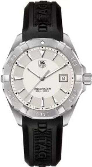 Tag Heuer Aquaracer  Black Silicone White Dial Quartz Watch for Gents - WAY1111.FT8021