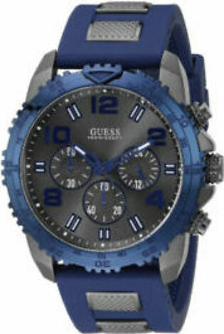 Guess Velocity Silicone Strap Strap Grey Dial Chronograph Quartz Watch for Gents - W0599G2