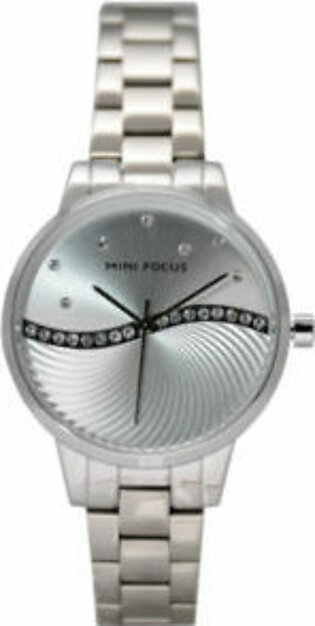 Mini Focus Silver Steel Bracelet Silver Dial Analog Watch for Women- MF0263L-2