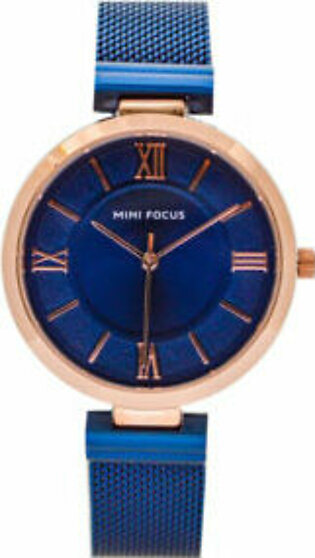 Mini Focus Blue Dial Blue Mesh Strap Analog Watch for Women- MF0272L-4