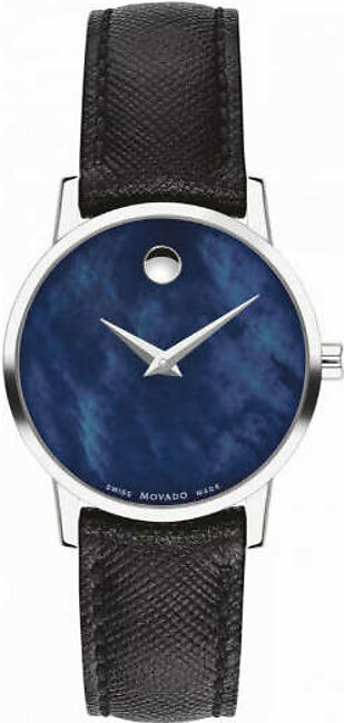 Movado Museum Classic Black Leather S...