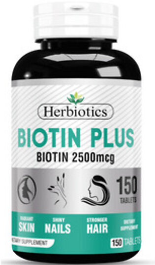 Herbiotics Biotin Plus 2500mcg - 150 Tablets