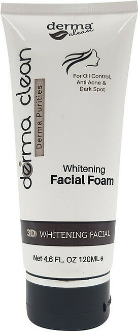 Derma Clean 3D Whitening Facial Foam 120 ML