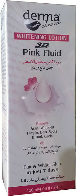 Derma Clean 3D Pink Fluid Whitening Lotion 120 ML