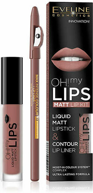 Eveline Oh! My Lips Liquid Matt Lipstick & Liner - 2 Milky Chocolate