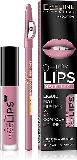Eveline Oh! My Lips Liquid Matt Lipstick & Liner - 3 Rose Nude