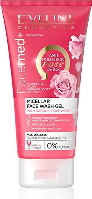 Eveline Cosmetics Facemed + Micellar Face Wash Gel With Organic Rose Water