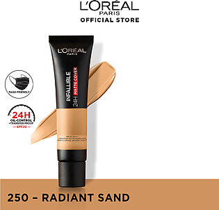 Loreal Infallible 24Hr Matte Cover Foundation - 250 Radiant Sand