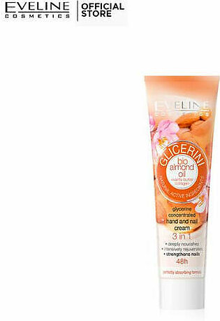 Eveline Glicerini Hands and Nails Cream with Bio Almond Oil + Karite Butter Collagen 100ml