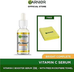 Garnier Bright Complete Vitamin C Serum 30ml + Free Micro Fiber Towel