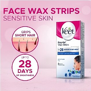 Veet Easy Gel Wax Strips Sensitive Skin Face
