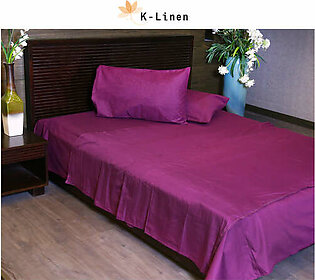 Dark Purple Solid Bed Sheet Set