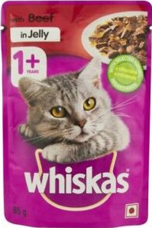 Whiskas cat food Simply Grilled Beef in Jelly Cat Food 85gm