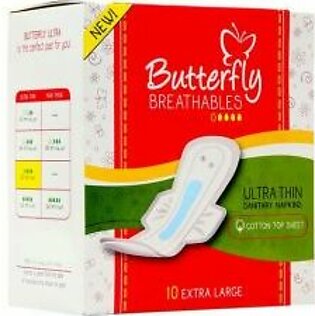 Butterfly Pads Breathables Ultra Thin XL-10 Pieces Butterfly