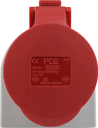 PCE 125-6 32 Amp 5 Pole Wall Mounted Socket IP44