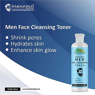Men Face Cleansing Toner – Hydrates Skin, Shrink Pores, Soothes Irritation, Makes Skin Glowy & Improves Skin’s Elasticity