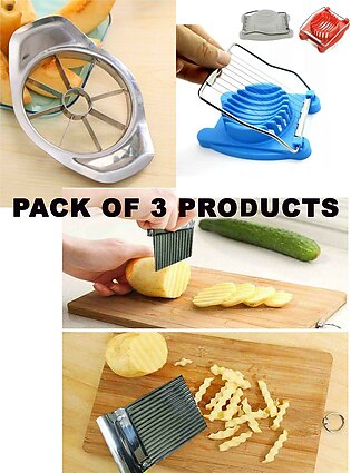Pack Of 3 Products Apple Cutter,egg Slicer And Chips Slicer