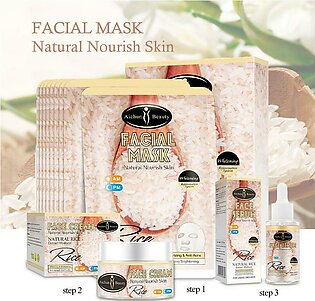 Bioaqua & Pack Of 3 Rice Serum Exfoliating Rice Gel Face Scrub And Face Sheet Mask