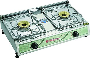 Welcome Gas Stove / 2 Burner Stove With Auto Ignition - Silver