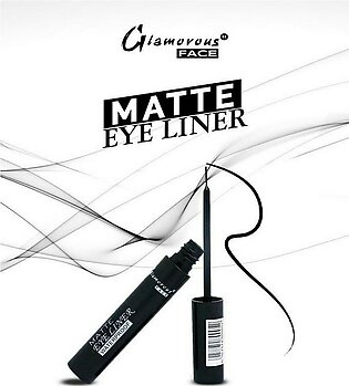 Glamorous Face Water Proof Matte Liquid Eyeliner, Eye Makeup Eyeliner, Waterproof, Smudgeproof, Longwearing Eye Makeup with Ultra-fine Tip, Black.