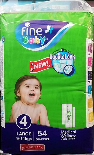 Fine Baby Diapers, Jumbo Pack Of 54 Diapers, Large 7–14kg, Size 4