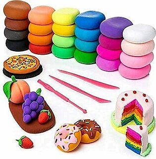 Bouncing Clay, Multicolor, Set Of 12 Modelling Clay Super Light Diy With Tool Set For Kids