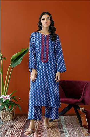 Orient Unstitched 2 Piece Embroidered Khaddar Shirt And Khaddar Pant For Woman And Girls - Colour: Blue -design Code: Nrds-23-146/u Blue - Collection: Orient Winter Vol. I 2023 - Collection: Winter Vol. I 2023
