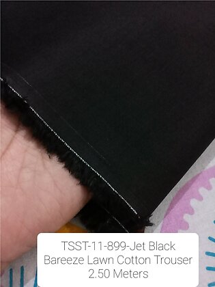 Pure Bareeze-High Quality-Lawn Cotton Trouser-For Ladies-Jet Black Color-2.50 Meters-Air Jet Fabric