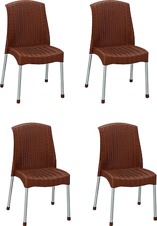 Plastic Chair Rattan Outdoor/indoor Plastic Chair - Chocolate