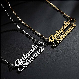 Personalized/Customized Design Name Silver Plated Pendant Necklace For Both - Custom Necklace - Name Necklace -  Gift Item - New Arrival - Name Locket for Women/Men, Electro-Plated Necklace