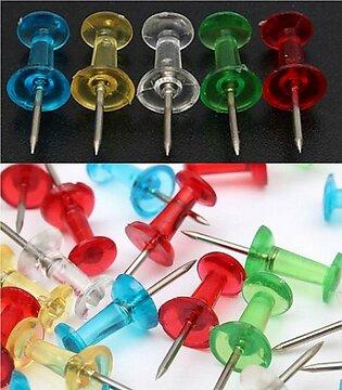 10pcs Clear Assorted Color Push Cork Pin Board Art Map Notice Drawing