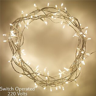 20-25 ft Good quality Still Fairy Light String - (220v) - Golden - for Function, Party , Eid Milad , home Decoration festival Christmas New year