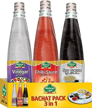 Pack Of 3 Vinegar, Chilli Sauce & Soya Sauce - 2400 Ml