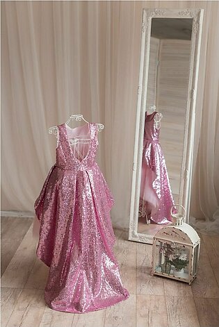 Baby Girl Pink Sequin Party Wear Dress